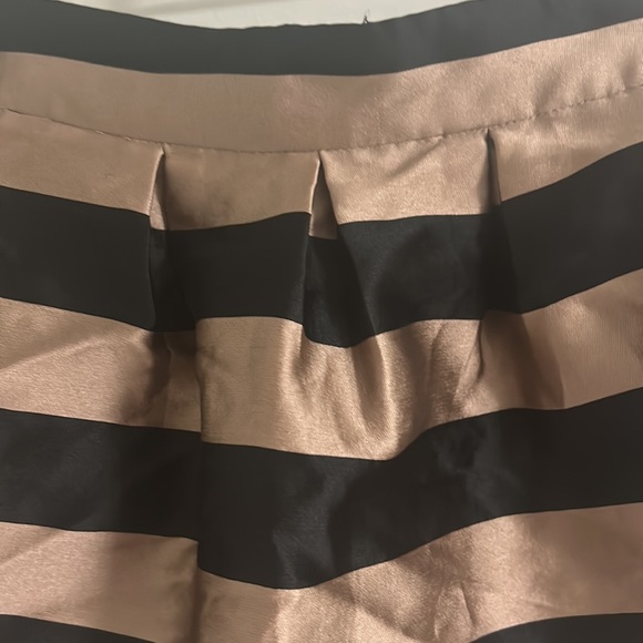 NWT Nell Champagne Skirt Brown Black Striped women’s sz2 - Picture 2 of 6